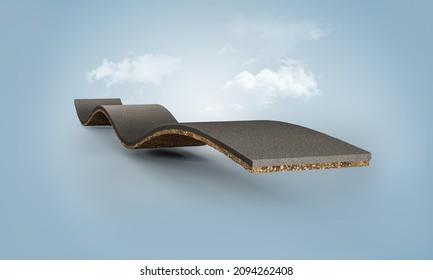 3d illustration of curvy road advertisement, Bending road and highway isolated ads
