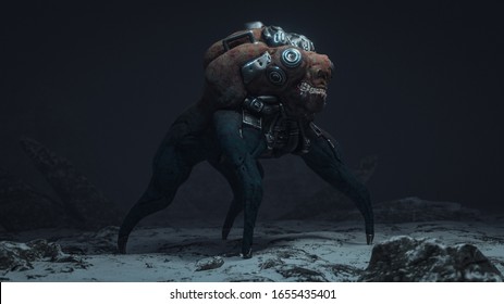 sci fi character concept images stock photos vectors shutterstock https www shutterstock com image illustration 3d illustration cyberpunk scary monster spider 1655435401