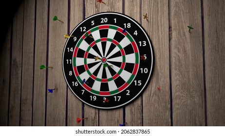 3D illustration of a darts game