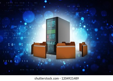 3d illustration of data networking on abstract technology background