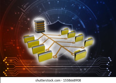 3d Illustration Data Sharing Concept Stock Illustration 1558668908 ...