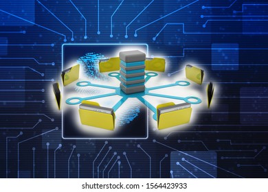 3d illustration of Data sharing concept