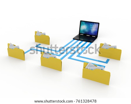 3d illustration of Data sharing concept.