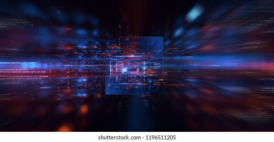 3d illustration. Data storage service. Server room.
Modern web network. Internet connection. Hosting.
Quantum computer system. Blockchain technology.
Grid and lines. Hosting domain. Electronic device.