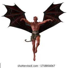 3d Illustration Of Demon Devil With Black Wings