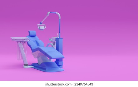 A 3d Illustration Dentist Chair, Copy Space, 3d Rendering.