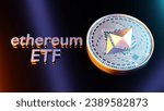 3D illustration to depict the ETF based on Ethereum crypto currency.