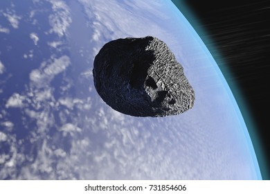 3d Illustration Depicting Asteroid Passing Close Stock Illustration ...