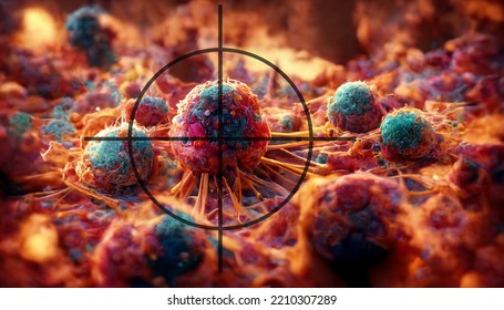 3d Illustration Depicting Cancer Cells Crosshairs Stock Illustration ...