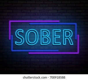 3d Illustration Depicting An Illuminated Neon Sign With A Sober Concept.