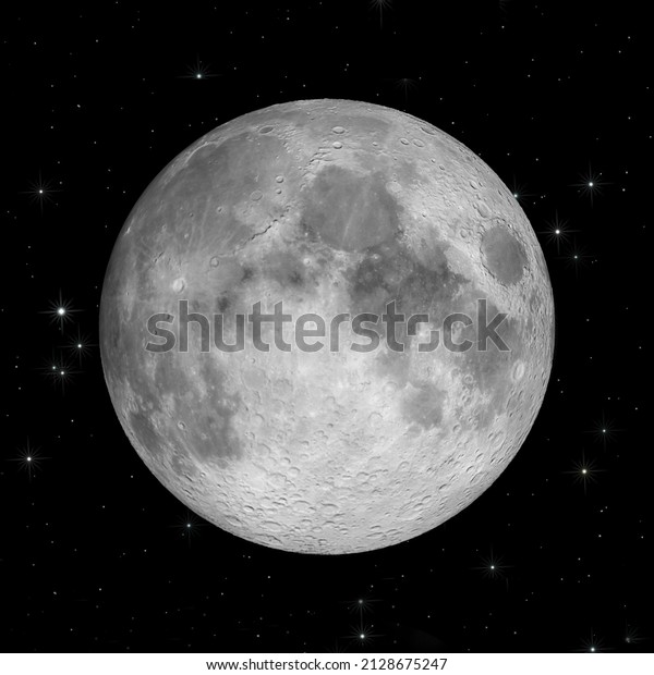 3D illustration with a detailed\
surface of the Moon for Lunar science and space exploration\
backgrounds. Surface mapping elements furnished by\
NASA.
