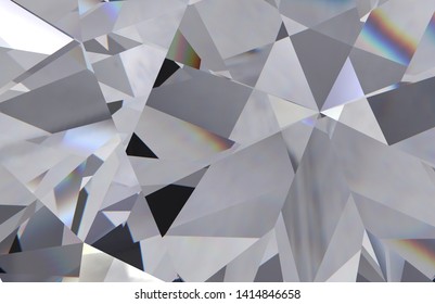 3D Illustration Diamond Realistic Crystal Texture Zoom