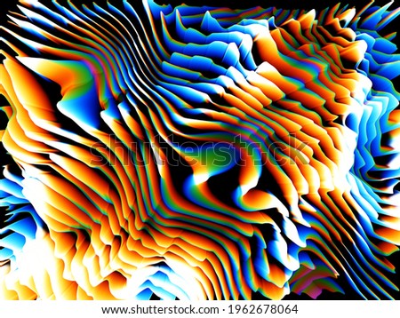 3D illustration. Digital effects. Multicolor abstract background. Colorful pattern. Creative graphic design for poster, brochure, flyer and card. Unique wallpaper. Backdrop for web and fabric.