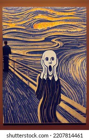 3D Illustration Digital Variation Of The Famous Artwork The Scream 