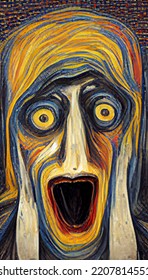 3D Illustration Digital Variation Of The Famous Artwork The Scream 