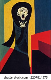 3D Illustration Digital Variation Of The Famous Artwork The Scream 