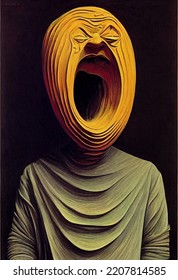 3D Illustration Digital Variation Of The Famous Artwork The Scream 