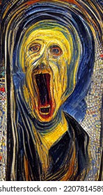 3D Illustration Digital Variation Of The Famous Artwork The Scream 