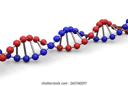 3d Illustration Of DNA Model Isolated On White Background