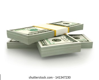 Wads Dollars 3d Image Isolated White Stock Illustration 83630620 ...