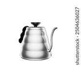 3d illustration drip kettle. Coffee Machine 3D Illustration. 3d Coffee Dripper. Drip Kettle Hario Buono. Hot pot for coffee dip on white background. Chemex water pot