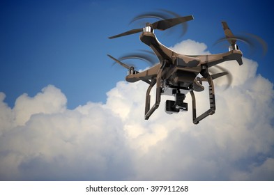 3D Illustration Dron Fly