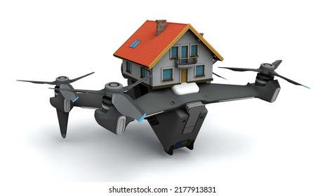 3D Illustration Of Drone House