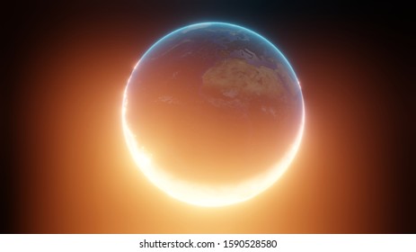 3D Illustration, Earth Shining In The Southern Hemisphere