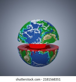 3D Illustration Of Earth's Core