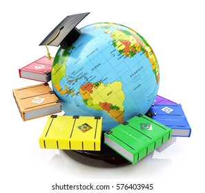 3d illustration of Education in the design of the information related to education and acquisition of knowledge. 3d illustration