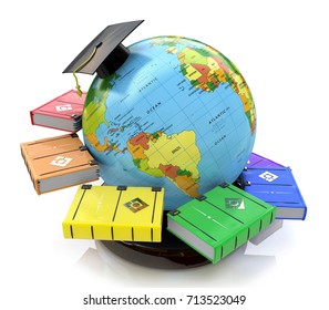 3d illustration of Education in the design of the information related to education and acquisition of knowledge. 3d illustration