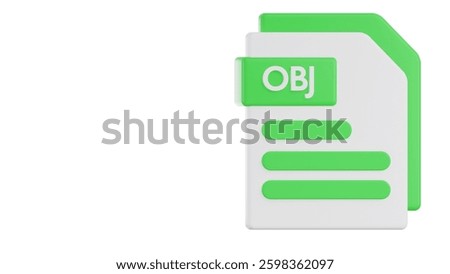 3D Illustration Ekstension Format OBJ File