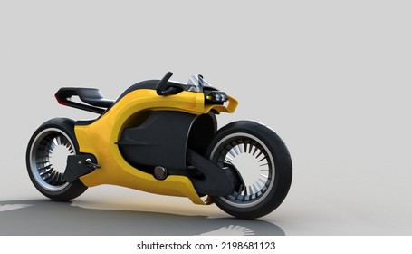 3D Illustration Of An Electric Bike Concept