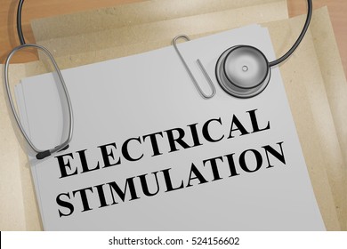3D illustration of "ELECTRICAL STIMULATION" title on a medical document