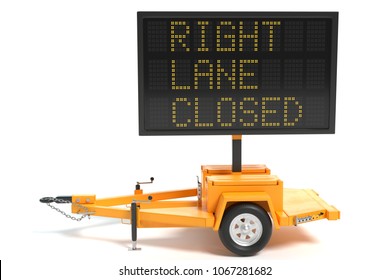 3d Illustration Of An Electronic Traffic Sign