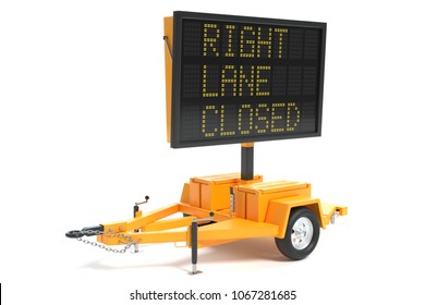 3d Illustration Of An Electronic Traffic Sign