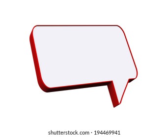 3d illustration of empty blank bubble speech