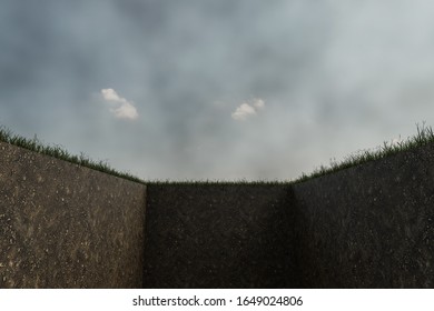 3d Illustration Of An Empty Grave 