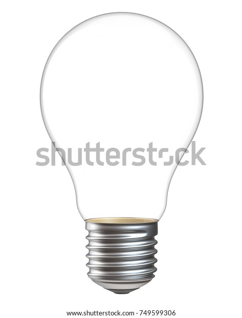 白い背景に空の電球の3dイラスト 内側のパーツを使用しない電気ランプのリアルな3dレンダリング のイラスト素材