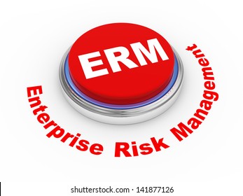 3d Illustration Of Erm Enterprise Risk Management Button.
