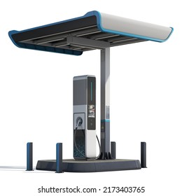 3D Illustration Of A EV Charger. Isolated.