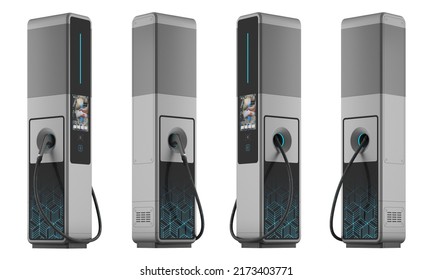 3D Illustration Of A EV Charger. Isolated.