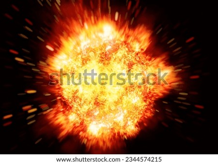 3d illustration of exploding flames
