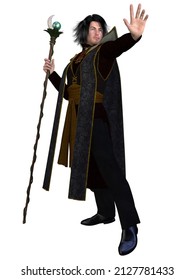 3d Illustration Of An Fairytale Male Wizard