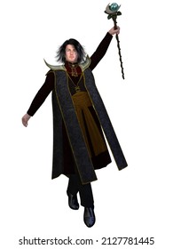 3d Illustration Of An Fairytale Male Wizard