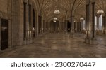 3D illustration fantasy medieval great hall in the castle