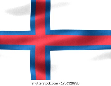 3D Illustration Faroe Islands flag    realistic waving fabric flag