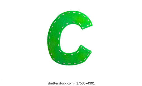 3D illustration of Felt like Letters with stitches. Perfect for arts and craft. With a clipping path