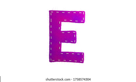3D illustration of Felt like Letters with stitches. Perfect for arts and craft. With a clipping path