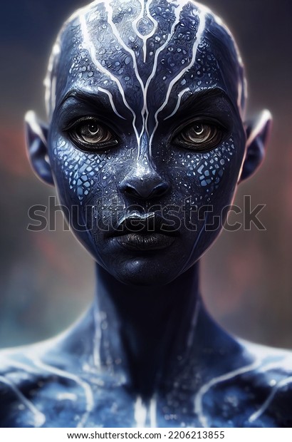 3d Illustration Female Alien Stock Illustration 2206213855 Shutterstock 